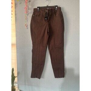 Nasty Gal Collection Brown Paneled High Rise Straight Leg Jeans Pants US 6 NWT